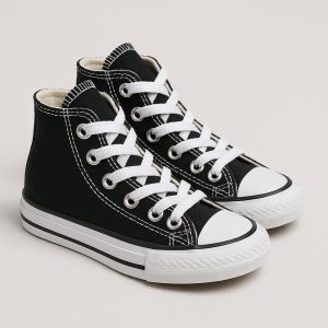 _2917a582-7846-4cfa-86ec-8f8531bf741c Kids High Top Canvas Sneakers - Unisex Boys & Girls Streetwear, Lightweight Design