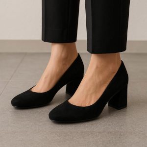 _4a7e48ba-9220-4f5e-9bb7-d078eeb126f0 Women's Chunky Block Heel Pumps - Low Rise Dress Shoes, Stylish Office Wear