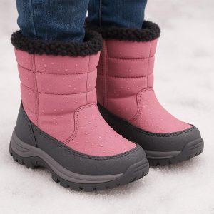 _839e48f4-52b2-45f0-b087-0fc5332f4826 Girls Water-Resistant Snow Boots - Insulated Outdoor Winter Wear, Slip-On Design