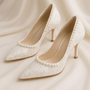 _9027844a-040f-40dc-897d-54795af73bd7 Lace & Pearl Wedding Shoes - Bridal Heels, Elegant White Dress Shoes for Ceremony