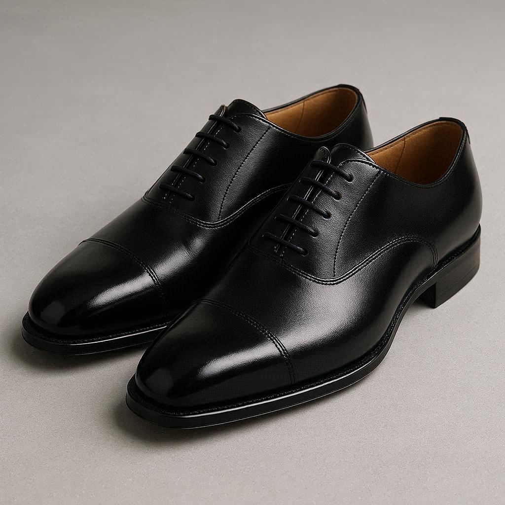 Men's Formal Oxford Shoes - Leather Dress Shoes, Polished Finish for Business Wear